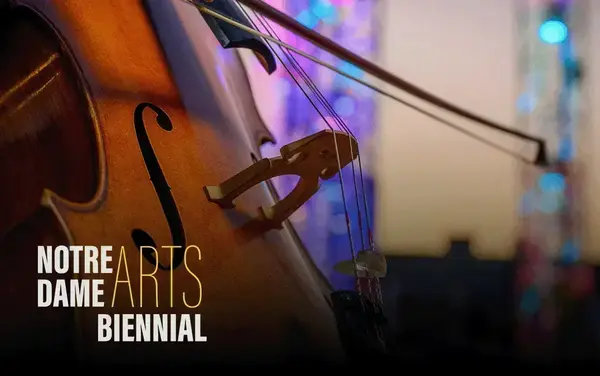 A performer plays the cello near the South Bend River Lights, a public art installation located downtown.
